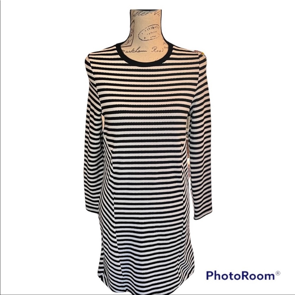 TopShop Striped Ribbed Shift Dress Size 2